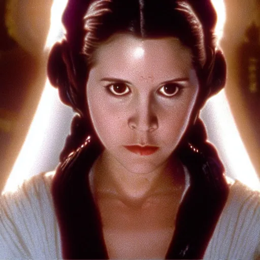 Prompt: young carrie fisher as princess padme in star wars episode 3, 8k resolution, full HD, cinematic lighting, award winning, anatomically correct