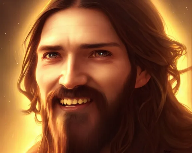 Prompt: photography of jesus christ with uwu smile and cute cat ears, deep focus, d & d, fantasy, intricate, elegant, highly detailed, simple background, digital painting, artstation, concept art, matte, sharp focus, illustration, hearthstone, art by artgerm and greg rutkowski and alphonse mucha