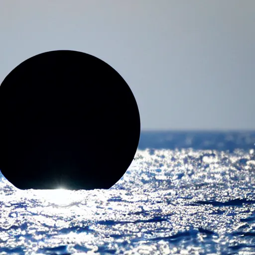 Image similar to a solar eclipse caused by a giant floating seal