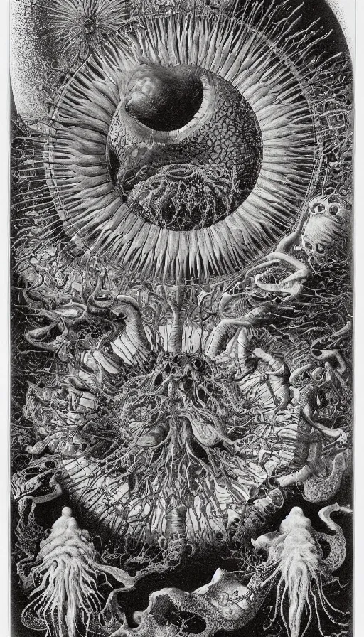 Image similar to the end of the world, by ernst haeckel