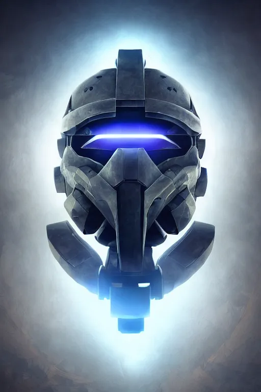 Image similar to robot ninja mask helmet halo master chief radiating a glowing aura global illumination ray tracing hdr fanart arstation by ian pesty and katarzyna da „ bek - chmiel