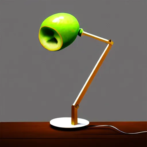 Prompt: avocado desk lamp, product design, artstation, realistic,