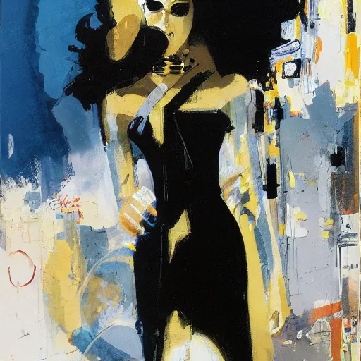 Prompt: mopheus, the sandman, black dress, by john berkey