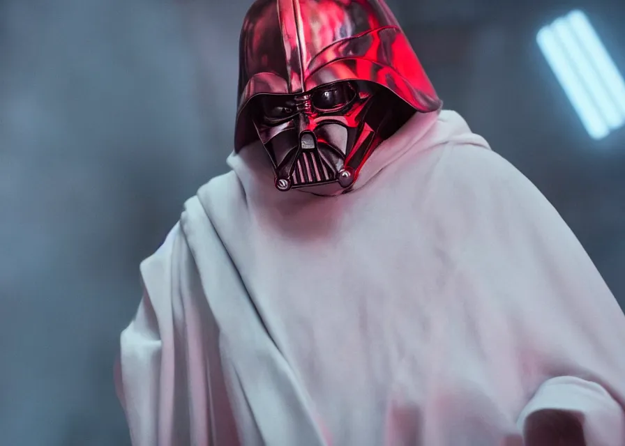 Prompt: still image of johnny vegas as a sith lord in a star wars movie, close - up, cinematic, 4 0 mm f / 2. 8, anamorphic