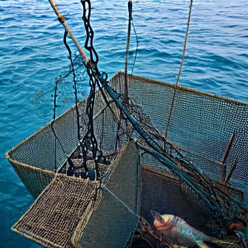 Image similar to trawl nets dragging over the seabed