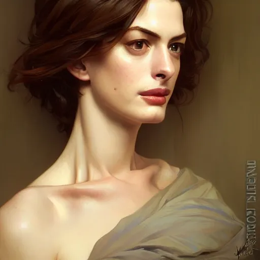 Prompt: a portrait painting of anne hathaway / rachel lane hybrid in the oil painting unreal 5 daz. rpg portrait, extremely detailed artgerm greg rutkowski alphonse mucha vladimir volegov