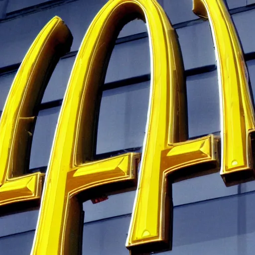 Prompt: mcdonald's sign, funny jumbled letters