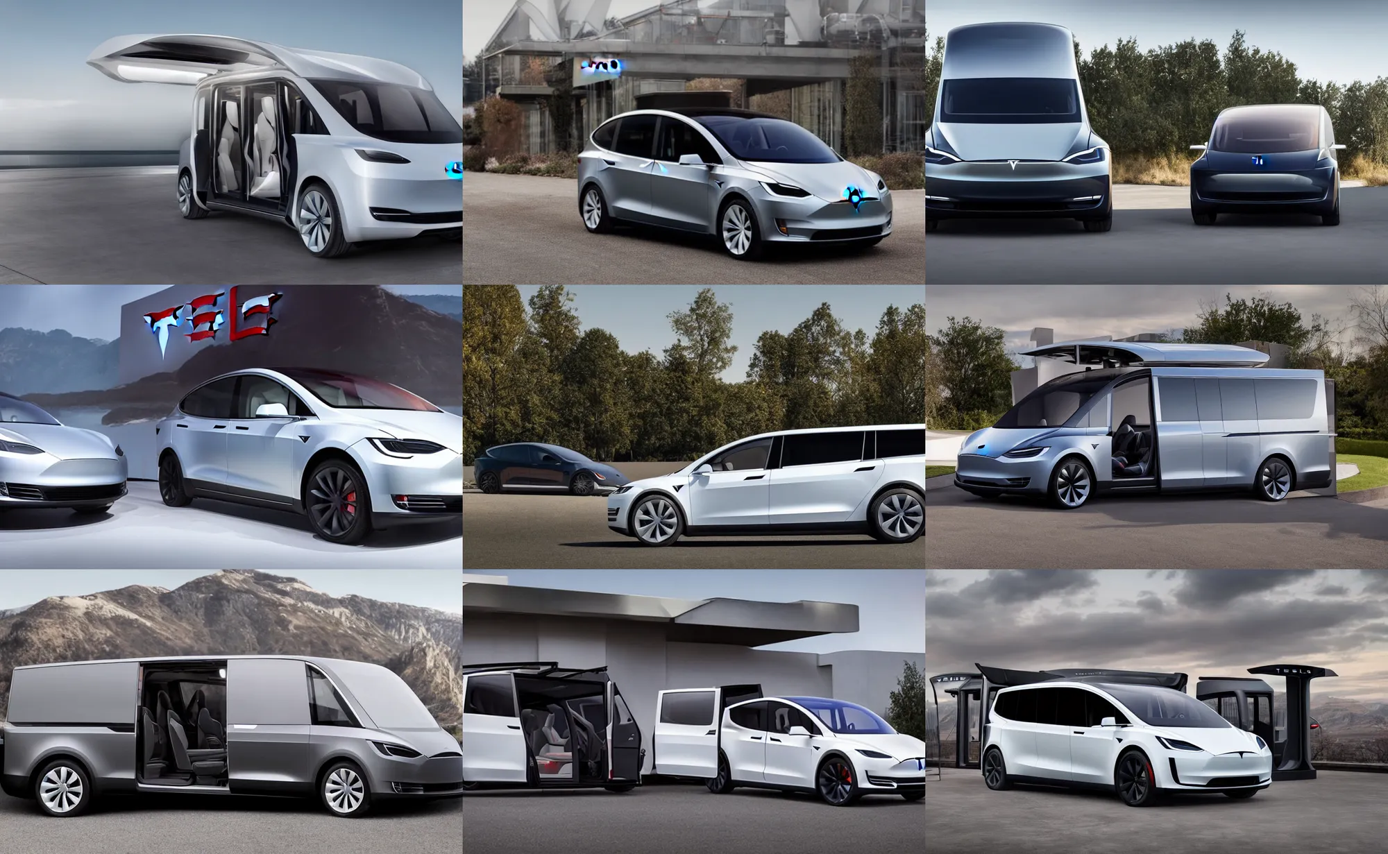 tesla model V van 2022 press photos | Stable Diffusion