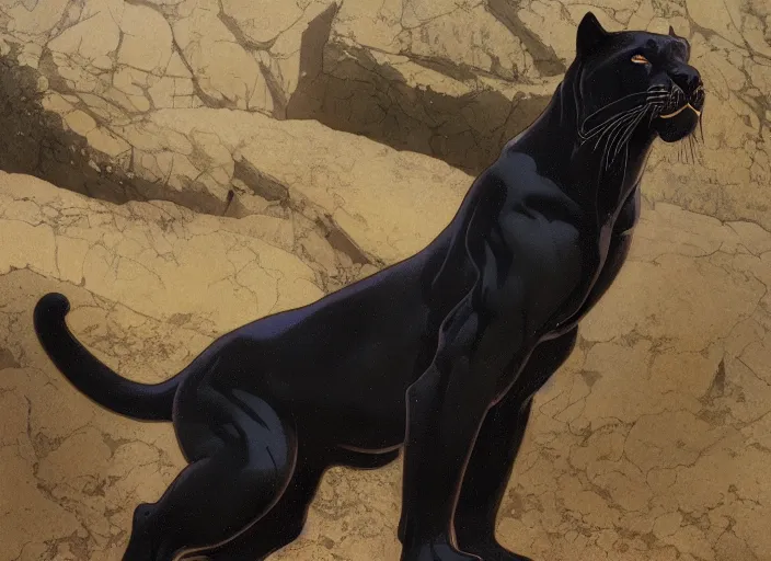 animal concept of a black panther melanistic deep