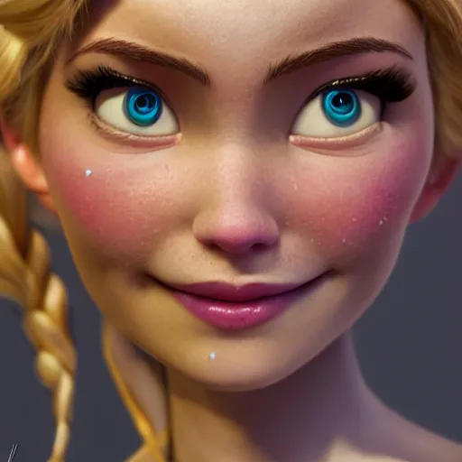 Image similar to elsa from frozen, realistic, hyper detailed, digital art, trending in artstation, cinematic lighting, studio quality, smooth render, unreal engine 5 rendered, octane rendered