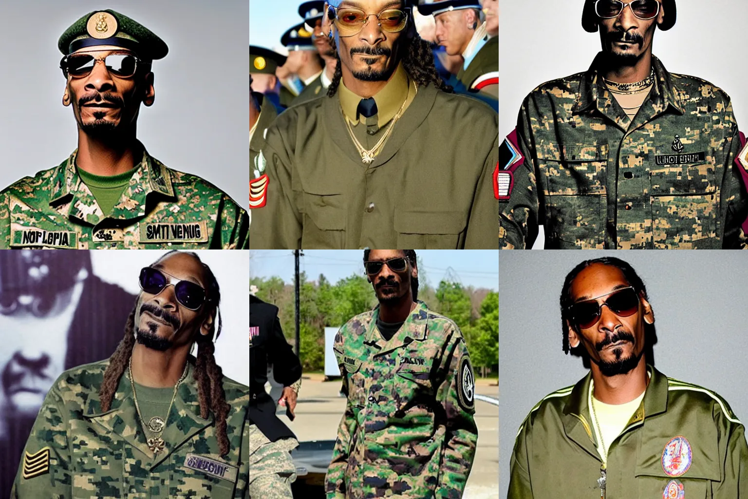 Prompt: snoop Dogg in military