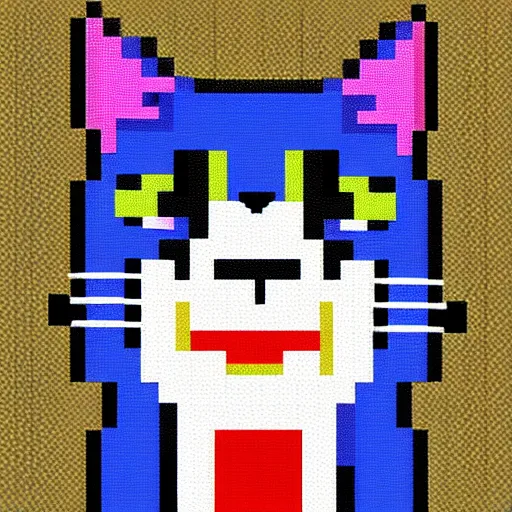 Prompt: cat pixel art