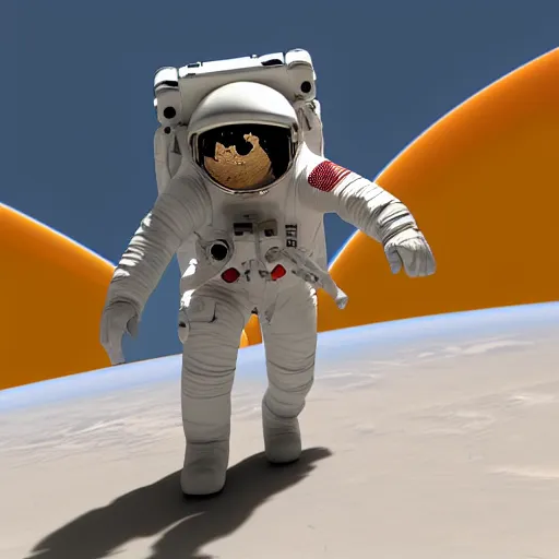 Prompt: astronaut walking in space. 3D pixar animation frame