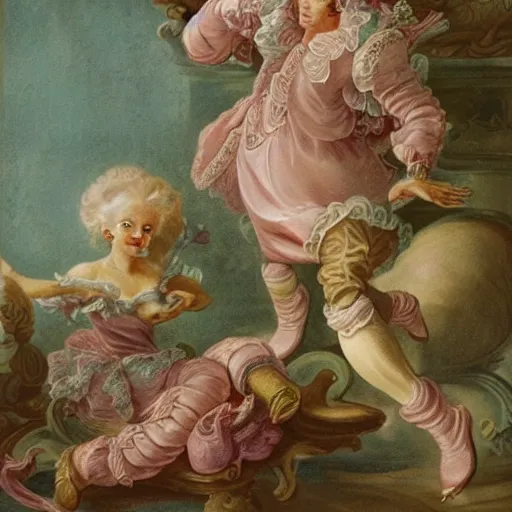 Image similar to pastel rococo horrors beyond our comprehension