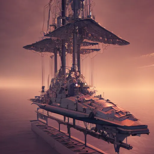 Image similar to A clockwork battleship, intricate artwork by Tooth Wu and wlop and beeple, octane render, hyper realism, 8k