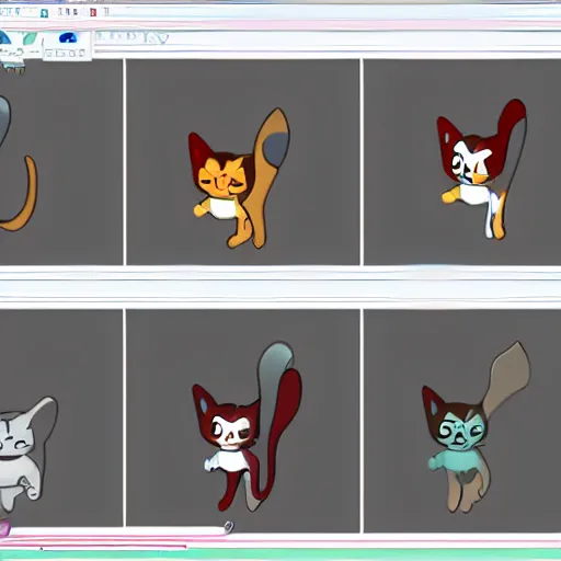 cat game character animation frames, Stable Diffusion