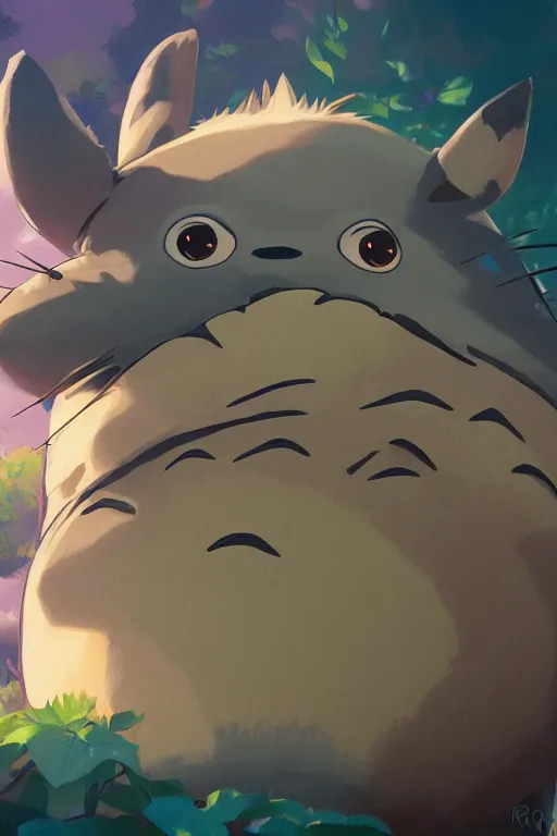 Prompt: Totoro portrait, by Jesper Ejsing, RHADS, Makoto Shinkai and Lois van baarle, ilya kuvshinov, rossdraws global illumination