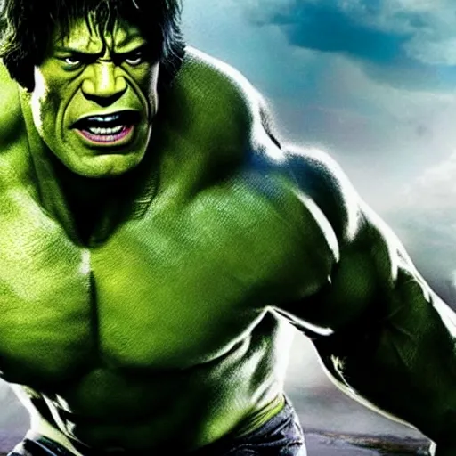 Image similar to Dwayne the rock Johnson plays the Incredible Hulk in new ultra hd movie, IMAX