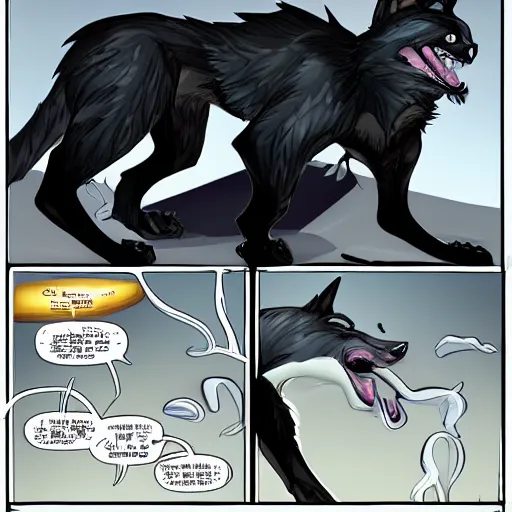 Image similar to venom symbiote as a cute wolf, furaffinity