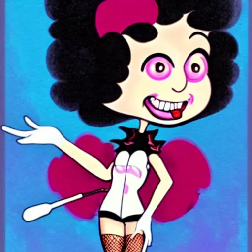 Prompt: dr. Frank n furter as a cute Betty boop cartoon