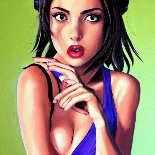Image similar to Ana de Armas as faye valentine from Cowboy Bebop, extremely detailed, painting, portrait