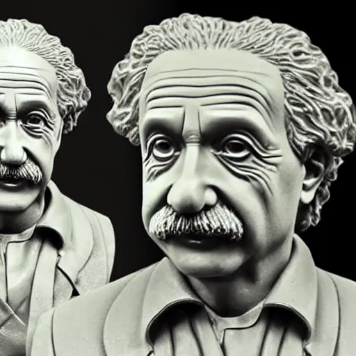 Image similar to Albert Einstein bust made of cogs