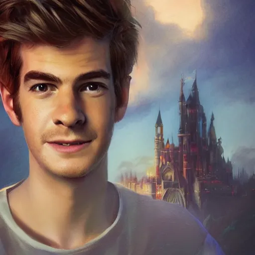 Prompt: Andrew Garfield as peter pan,brown eyes,detailed, 8k hd,by rossdraws and greg rutkowski,in the style of a Instagram profile picture