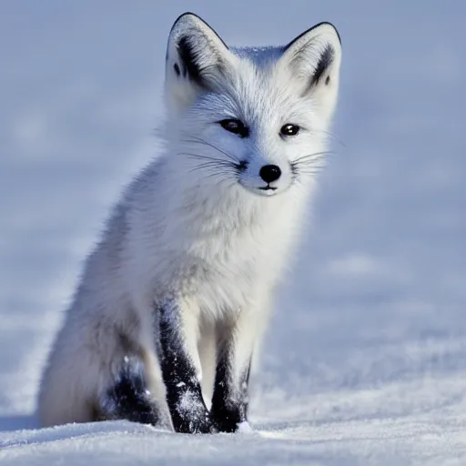 Image similar to cute white fox in the snow