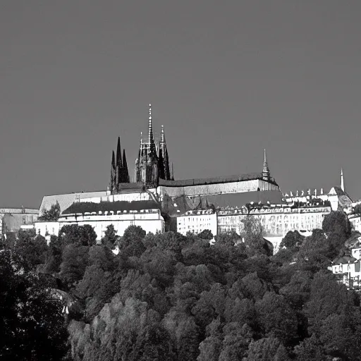 Prompt: Prague castle II photo by Ansel Adams