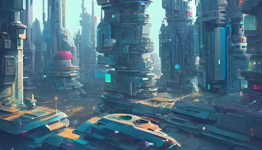 Image similar to illustration of a futuristic city by james gilleard and filip hodas, fine details, vivid, masterpiece