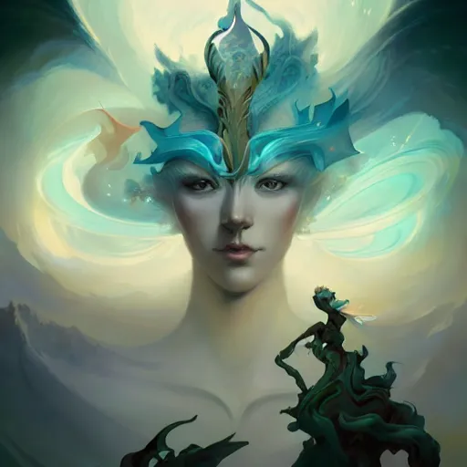 Image similar to a portrait of a beautiful emanation, art by pete mohrbacher and wlop and artgerm, digital art, highly detailed, intricate, fantasy, sharp focus, Trending on Artstation HQ, deviantart, unreal engine 5, 4K UHD image