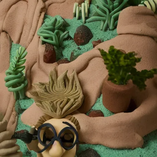 Image similar to flume, made of clay, claymation