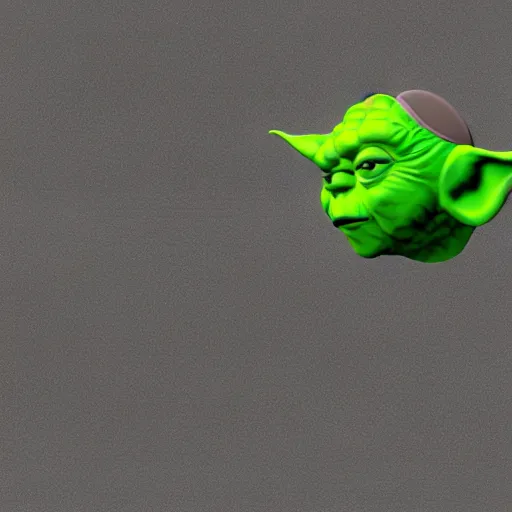 Prompt: 3 d render, yoda kissing the rock