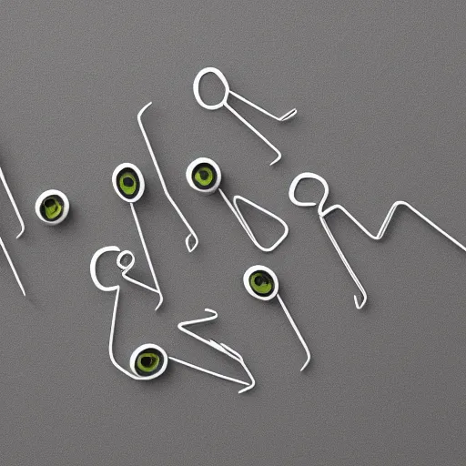 Image similar to paper clip with eyes, animated