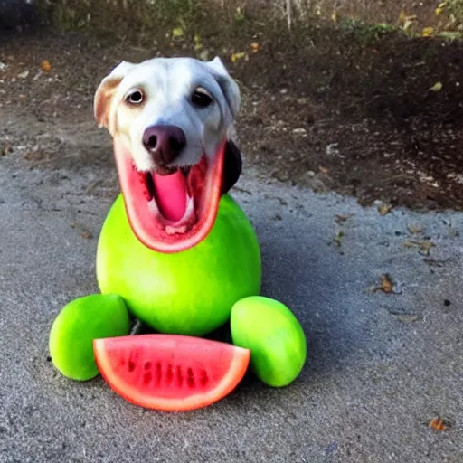 Image similar to dog made of water melon