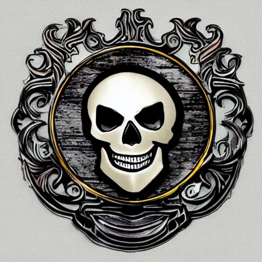 Image similar to skull chevrier, sandra 0 - 8 - 0 in the middle emblem