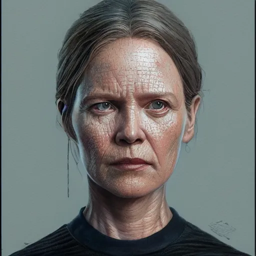 Prompt: ruth from ozark, character portrait, concept art, intricate details, highly detailed by greg rutkowski, michael whelan and gustave done