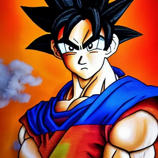 Prompt: Studio photo of Goku as a real person, portrait photograph