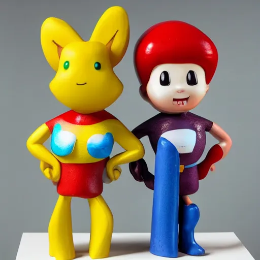 Image similar to cartoon cutie sculpture toy on display