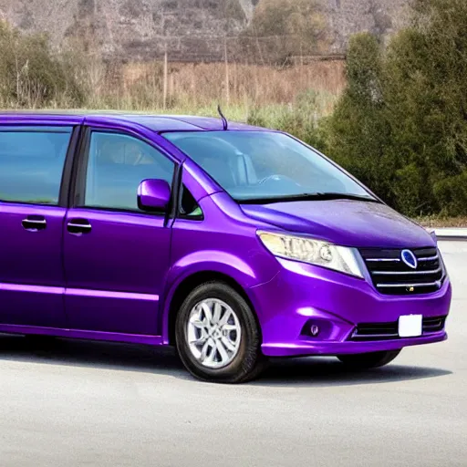 Image similar to purple tornado white minivan