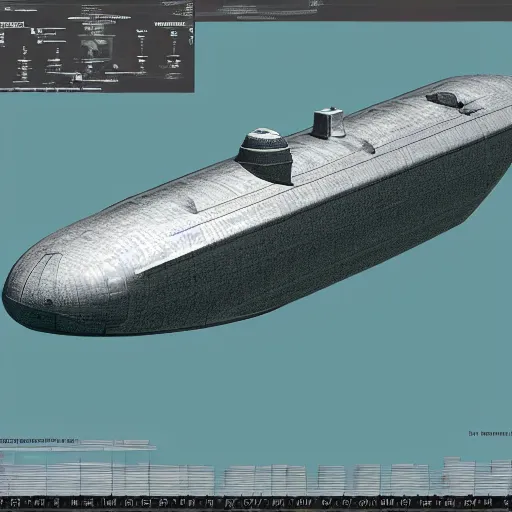 Prompt: Lidar scan of a -submarine