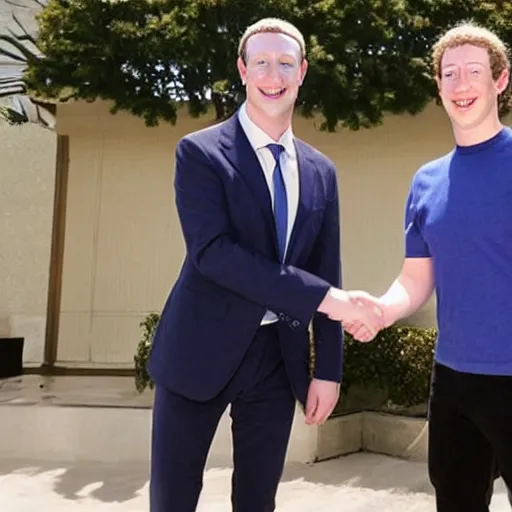 Image similar to mark zuckerberg and michael jackson shaking hands