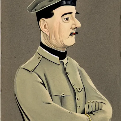 Image similar to portrait still of a ww 1 army surgeon, art style by charles addams,