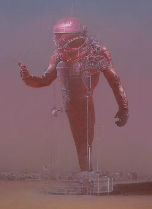 Image similar to A painting of Elon Musk in style of Beksinski. Very detailed