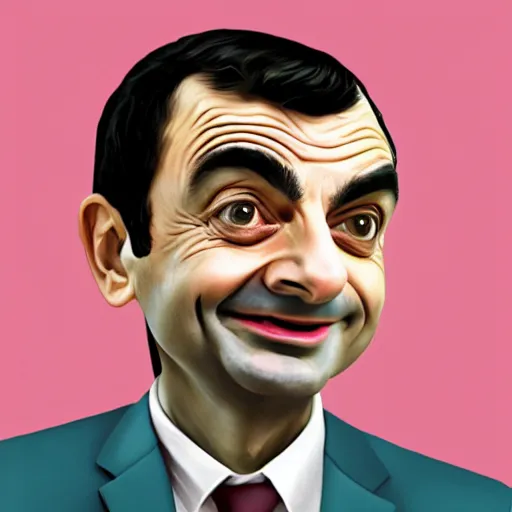 Prompt: painting of mr bean in the art style of gta 5