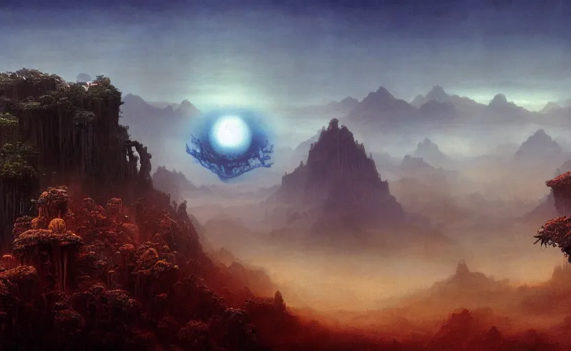 Prompt: Pandora landscape apocalypse, Avatar by Beksinski, 4k