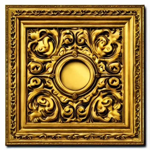 Prompt: ornate trim sheet unreal texture of golden wall
