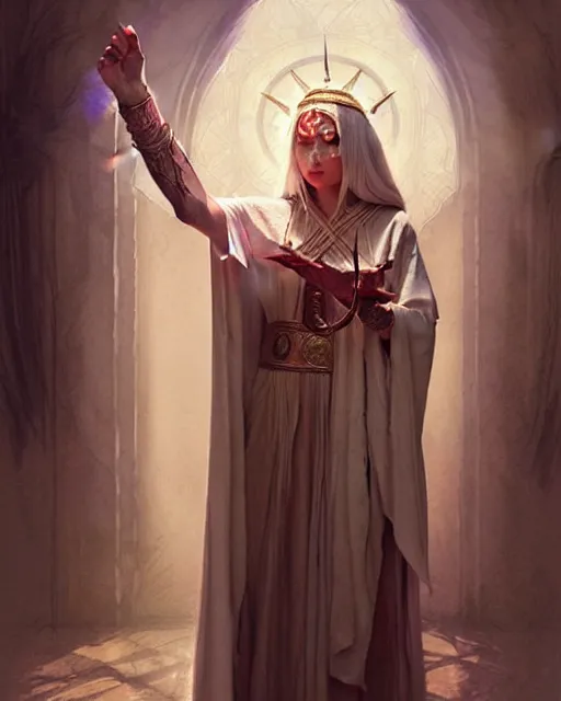 Prompt: a female priestess casting a healing spell | | pencil sketch, realistic shaded, fine details, realistic shaded lighting poster by greg rutkowski, magali villeneuve, artgerm, jeremy lipkin and michael garmash and rob rey