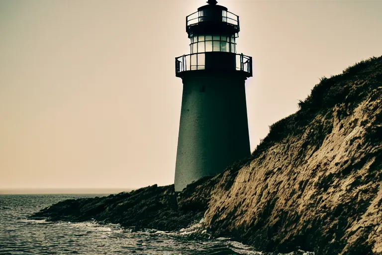 Image similar to film still of a lighthouse, photography, natural light, cinematic, 8 k