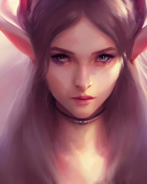 Prompt: a portrait of an elf princess, face in detail, by Ross Tran. trending on cgsociety.